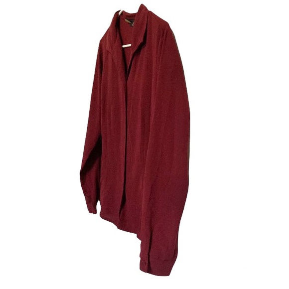 LAURA SCOTT Button Down Deep Red Burgundy Long Sleeve Career Blouse Womens 14 - Picture 10 of 16